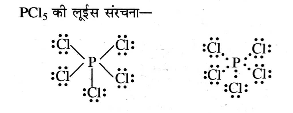 PCl5  में P , Cl पर फार्मल आवेश 